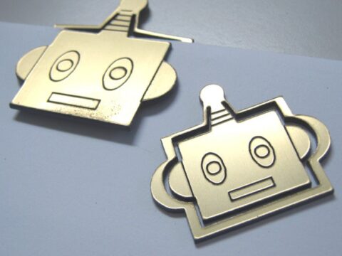 Laser Cut Robot Head Paper Clip Bookmark Clip SVG File