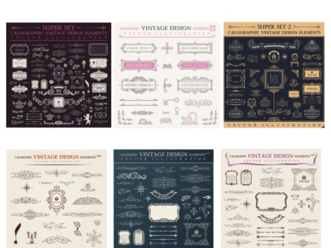 Vintage Signs and Banners and Frames Free Vector
