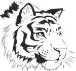 Tiger Stencil Sticker Free Vector