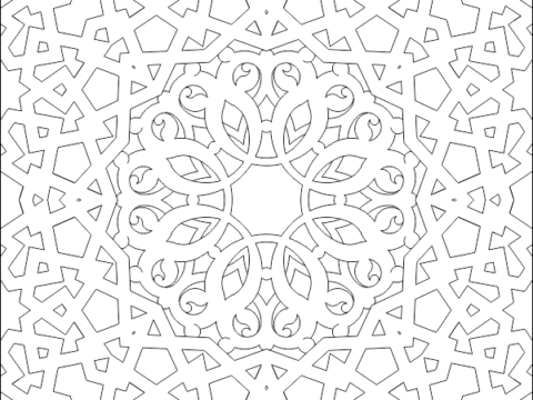 Islamic Ornament Vector Pattern DWG File