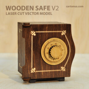 Wooden Safe v2 Laser Cut Free Vector
