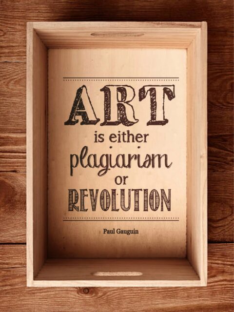 Art is either plagiarism or revolution sticker Free Vector