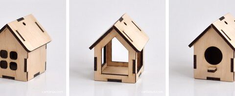 Small House 3D Puzzle Free Vector