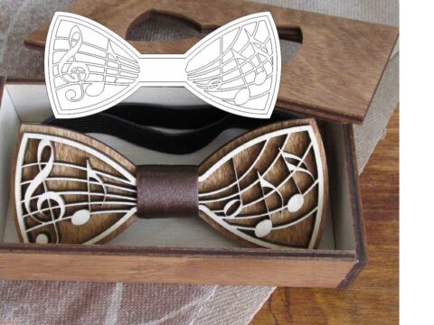 Laser Cut Wooden Bow Tie Template Free Vector