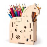 Laser Cut Horse Pen Holder Plywood Template Free Vector