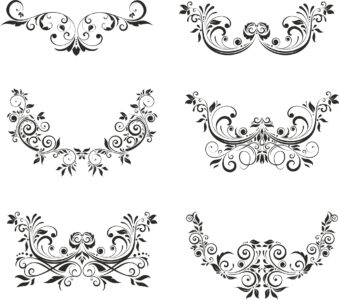 Floral Elements Vector Set Free Vector