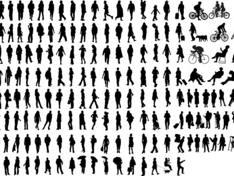Silhouettes of Common People Free Vector