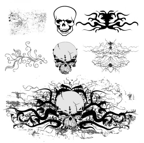 Grunge Skull Vector Art Free Vector