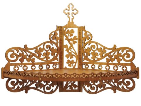 Laser Cut Wooden Shelf for Icons Christian Home Altar SVG File