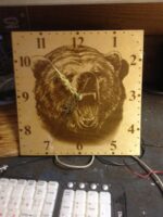 Laser Engraving Bear Clock Template Free Vector