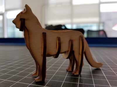 Laser Cut Cat 3D Puzzle Free Vector