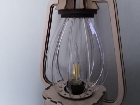 Laser Cut Classic Lantern Nightlight Table Lamp Free Vector