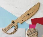 Laser Cut Knife Shaped Wooden Ruler Free Vector