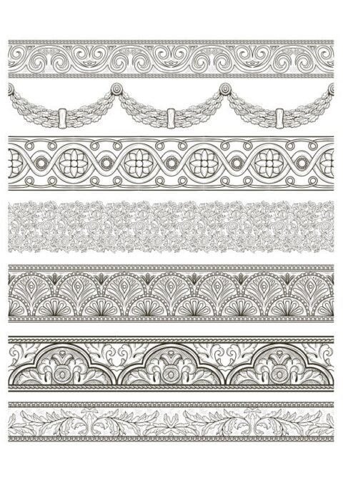 Arabesque Lace Damask Seamless Border Floral Free Vector