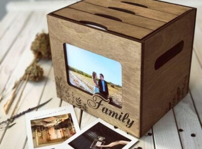 Laser Cut Wooden Photo Album Box Free Vector