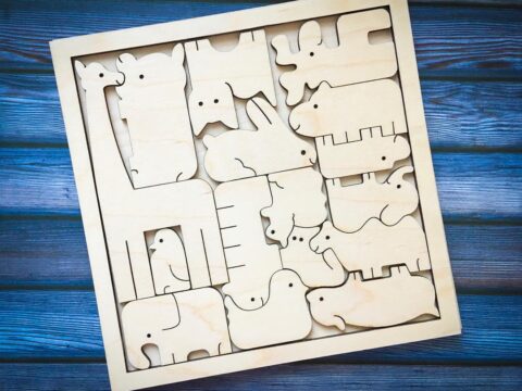 Laser Cut Animals Puzzle For Kids Free Vector