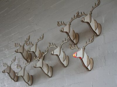 Laser Cut Reindeer Head DXF File