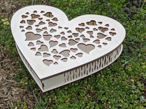 Laser Cut Decorative Heart Shaped Box Free Vector