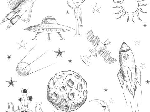 Space Doodle Free Vector