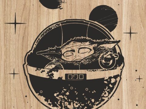 Laser Engraving Artwork Yoda Star Wars Character DXF File