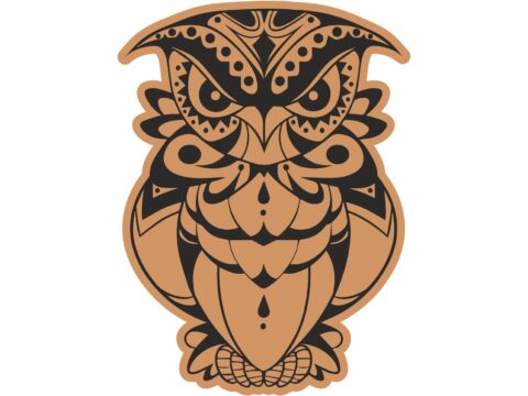 Decorative Angry Bird Owl Laser Cut Engraving Template Free Vector