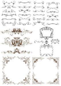 Decorative Border Design Elements Free Vector