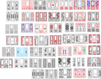 Modern Designs of Doors for Cutting in CNC Router Free Vector