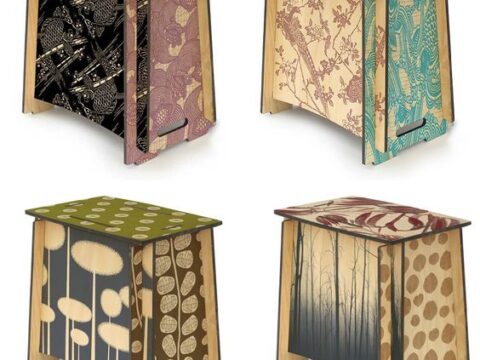 Laser Cut Zaishu Stools Side Tables Slot Together Seat DXF File