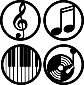 Music Circle Labels Free Vector