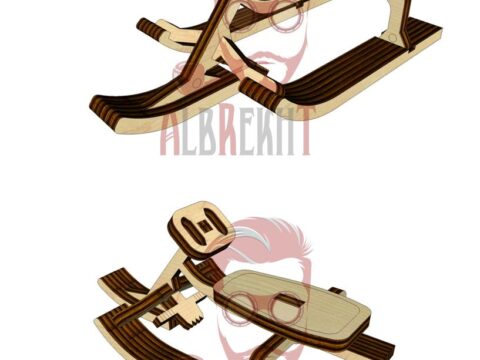 Laser Cut Sled Carriage Free Vector