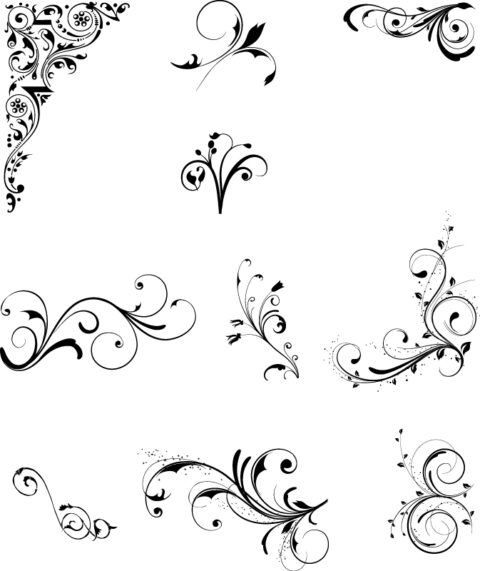 Florical Design Elements Free Vector