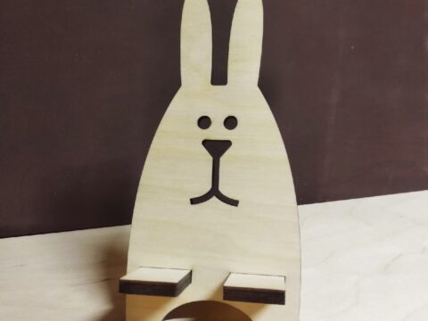 Laser Cut Creative Cute Rabbit Desktop Phone Stand Free Vector