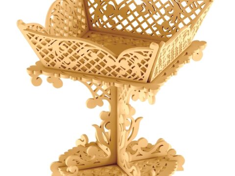 Laser Cut Decorative Wooden Fruit Tray Fruit Display Stand DXF File