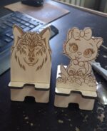 Laser Cut Wooden Phone Stand Creative Cute Phone Holder Free Vector