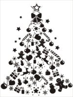 Laser Engraving Christmas Tree Ornament Free Vector