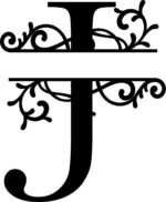 Flourished Split Monogram J Letter Free Vector