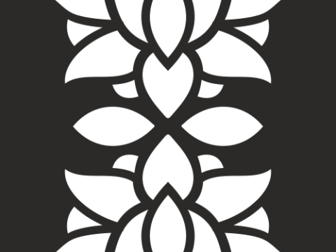 Floral Privacy Screen Pattern for CNC Laser Cut Free Vector