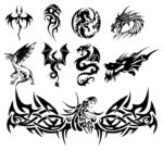 Dragon Tattoo Vectors Free Vector