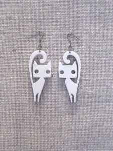 Cat Earrings Laser Cut Free Vector