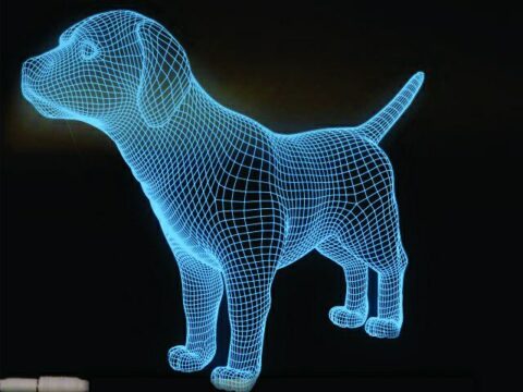Dog  3D LED Night Light Free Vector