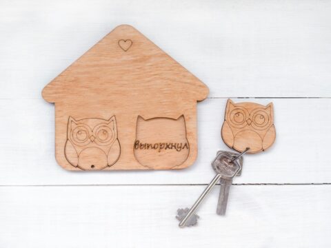 Laser Cut Key Hanger Owl DXF File