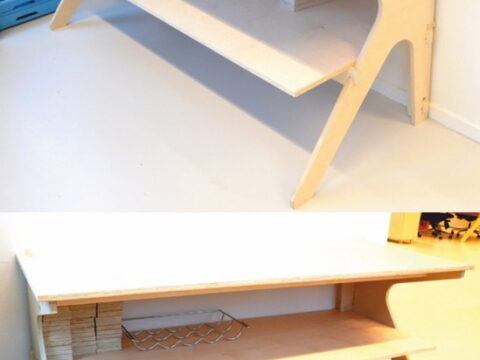 Laser Cut Plywood Clean Desk Free Vector