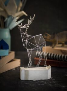 Laser Cut Modern Christmas Reindeer Lamp Geometric Deer Night Light Free Vector