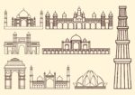 India Landmarks Free Vector