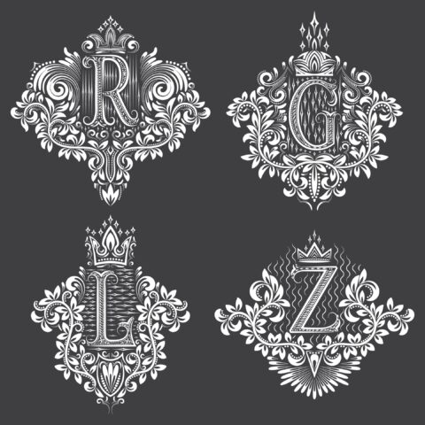 Decorative Letter Set Free Vector