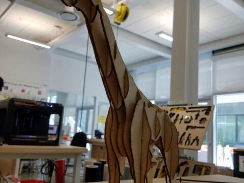 Laser Cut Giraffe 3D Model Template Free Vector