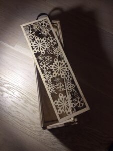 Laser Cut Wine Bottle Box With Sliding Lid Snowflake Design Free Vector