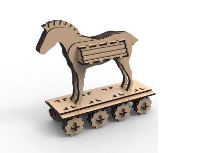 Laser Cut Trojan Horse Free Vector