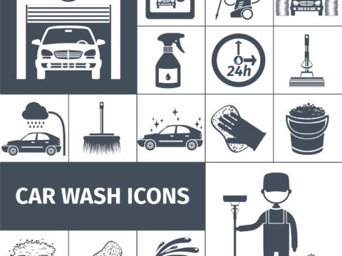 Car Wash Icons Free Vector