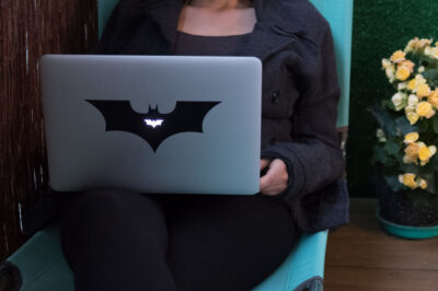 Laser Cut Laptop Sticker Bat 20×8 8cm DXF File